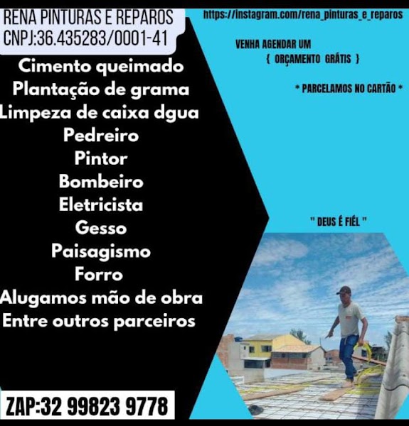 Rená Pinturas,Reparos, Construção eConservação (Pedreiro e Pintor)